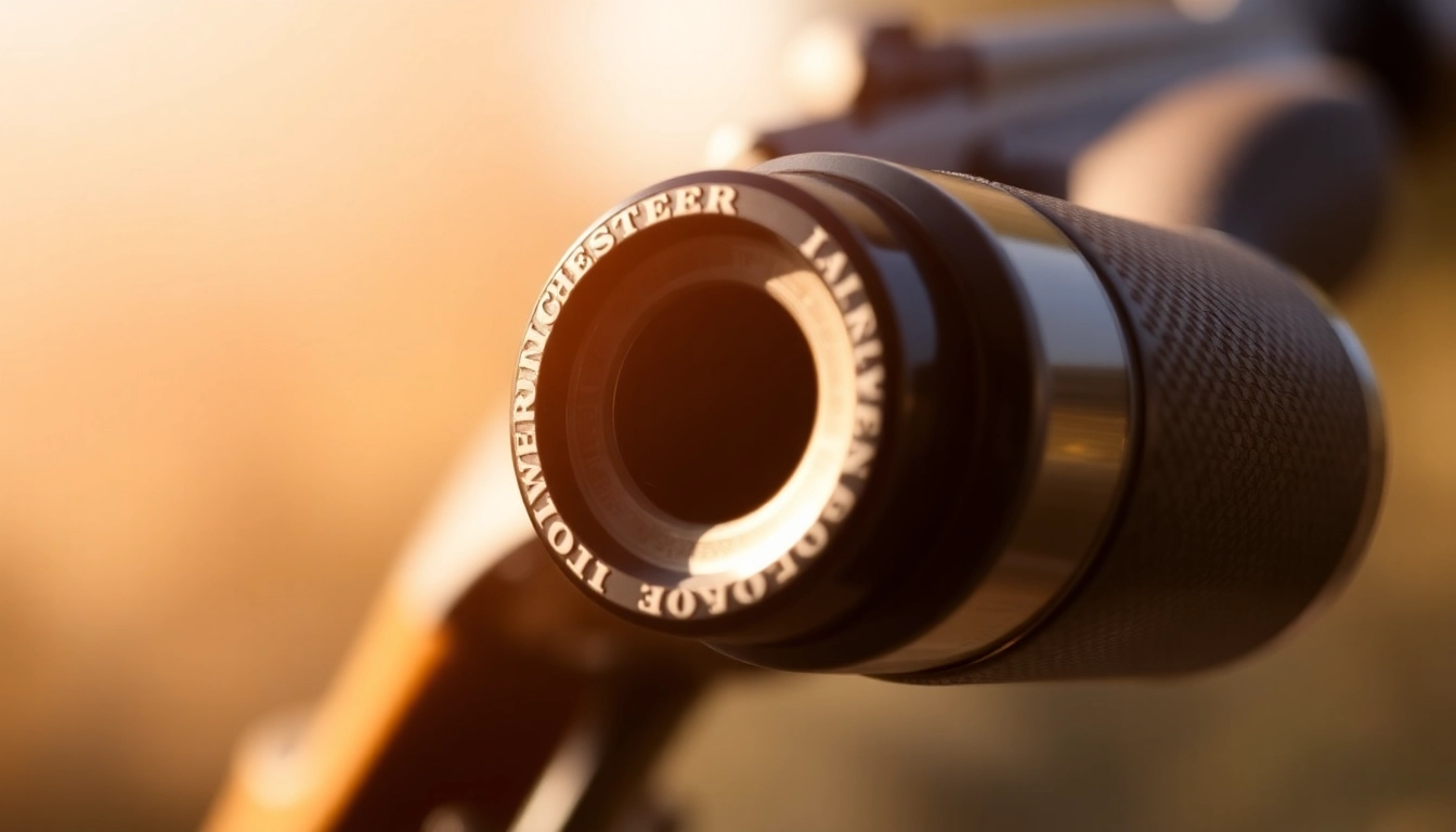 Detailed shot of a 32WIN Winchester rifle with vintage aesthetics, emphasizing craftsmanship and heritage.
