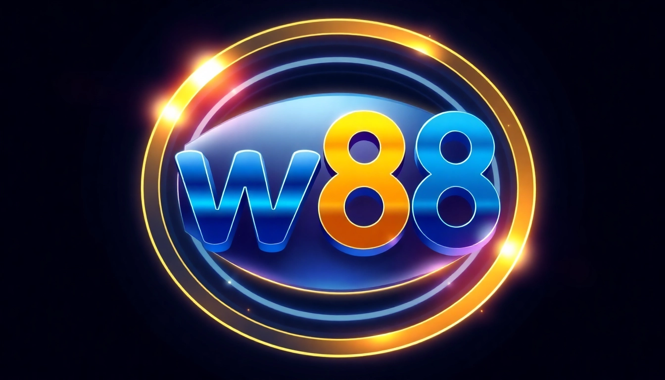 Dynamic w88 logo displayed on a digital interface, highlighting online betting platform branding and technological relevance.