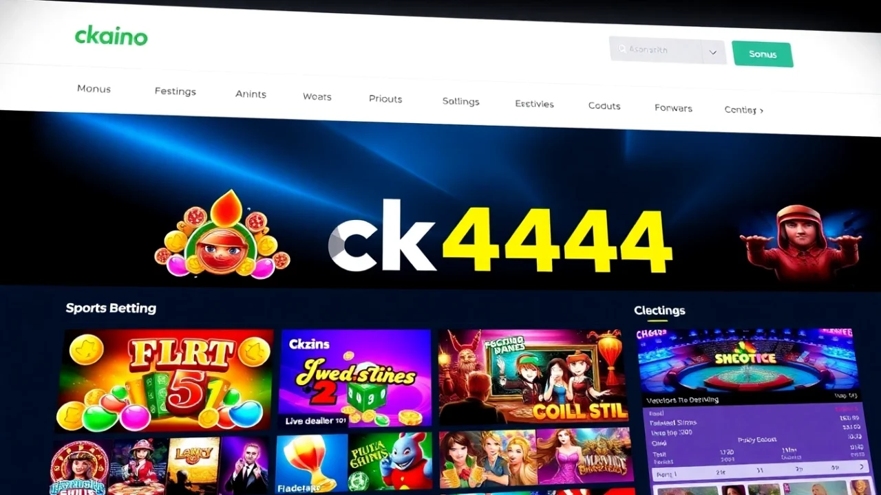 Engaging ck4444 online gaming interface showcasing slots, live casino, and sports betting to attract users seeking reliable entertainment.