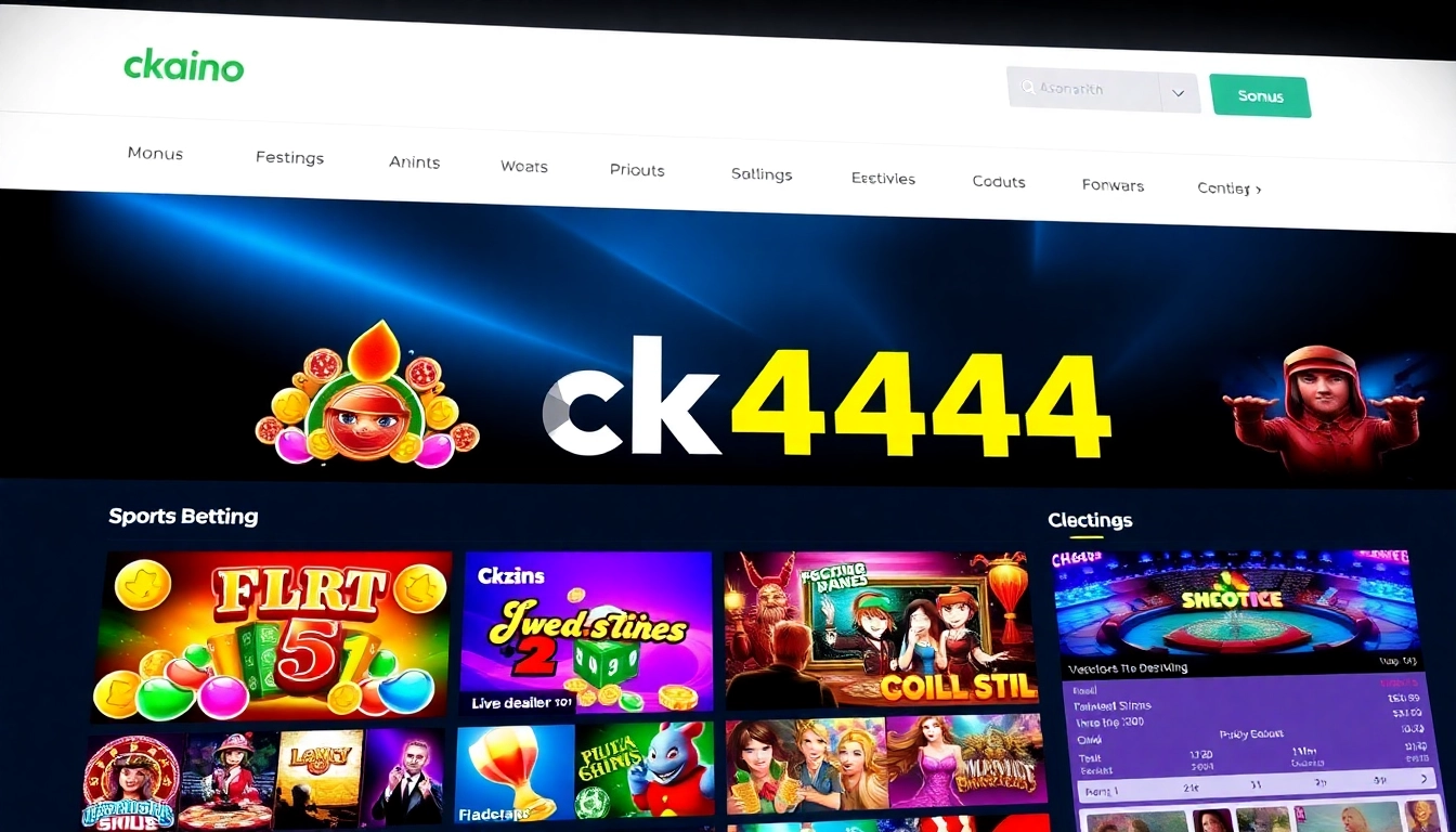 Engaging ck4444 online gaming interface showcasing slots, live casino, and sports betting to attract users seeking reliable entertainment.