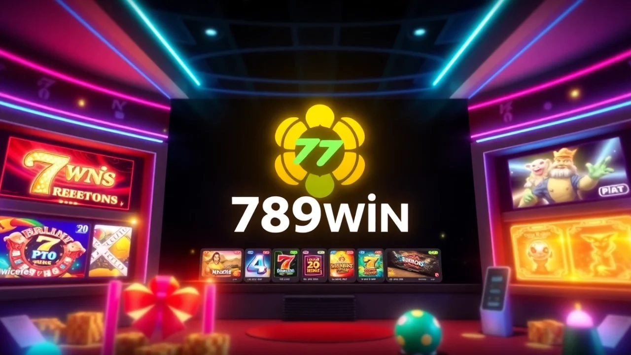 789win logo displayed on a sleek gaming platform with colorful game icons, inviting online gambling enthusiasts to join.