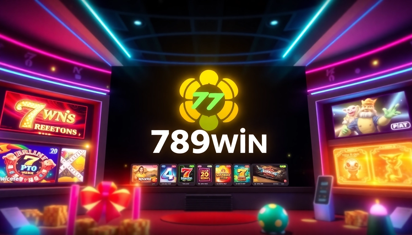 789win logo displayed on a sleek gaming platform with colorful game icons, inviting online gambling enthusiasts to join.