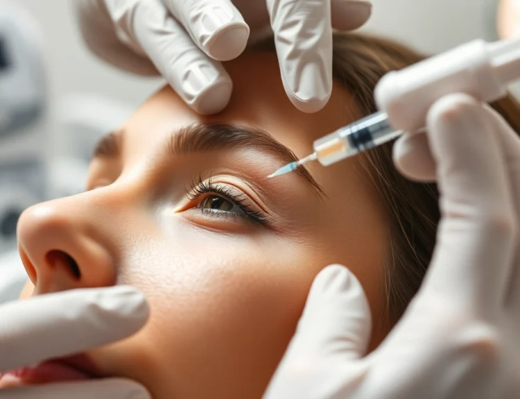 Professional administering a Botox Behandlung injection to smooth facial wrinkles effectively.