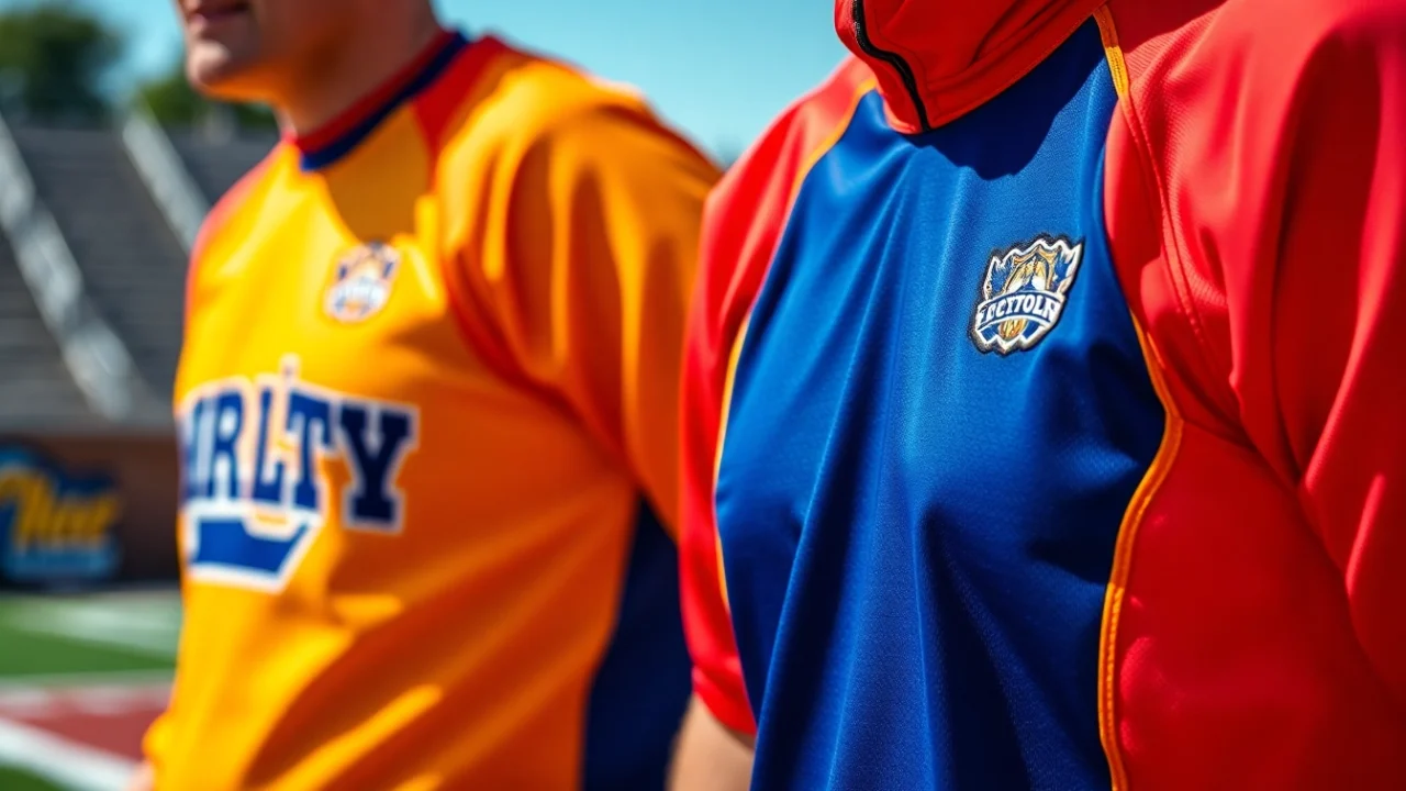 High-quality team uniforms with custom embroidery and vibrant designs, perfect for sports teams seeking premium apparel solutions.