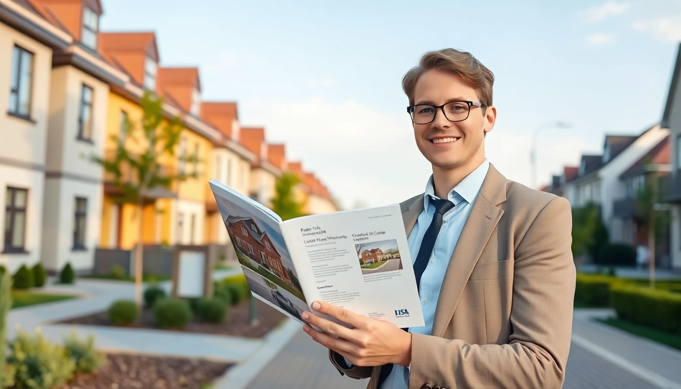 Immobilienmakler Grevenbroich präsentiert erfolgreiches Haus im charmanten Stadtteil, professionell beim Kunden vor Ort.