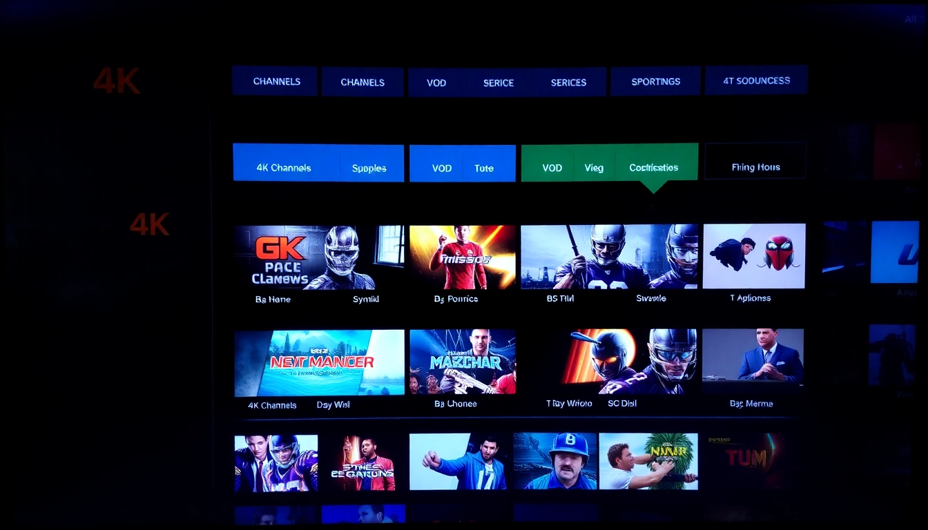 Efficient interface of Atlas Pro OnTV showcasing live channels and on-demand movies for effortless streaming access.