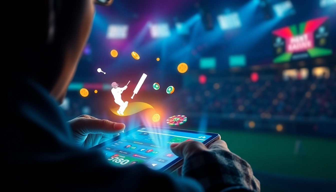 Engaging image of a user placing bets on Cricbet99 club platform on mobile device, capturing