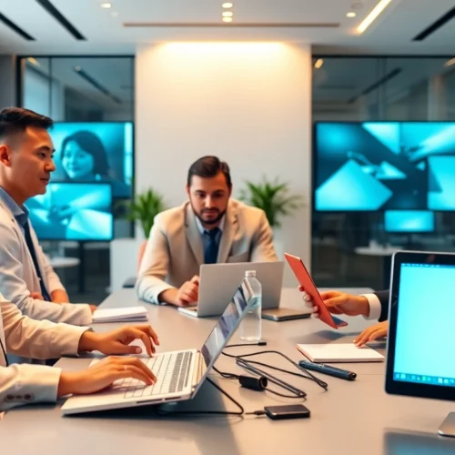 Experienced expert comptable Casablanca team collaborating on digital solutions for business success