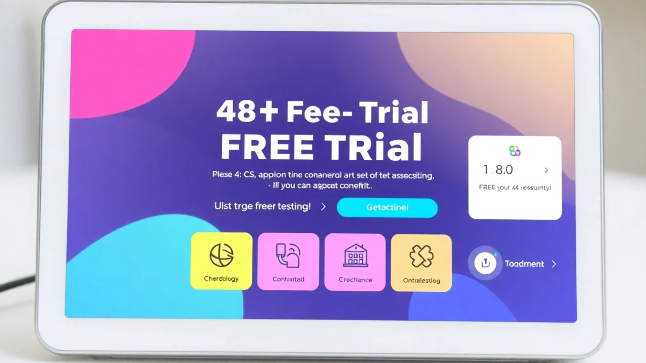 Testing cs 48h with a user-friendly digital interface showcasing free 48-hour trial access for