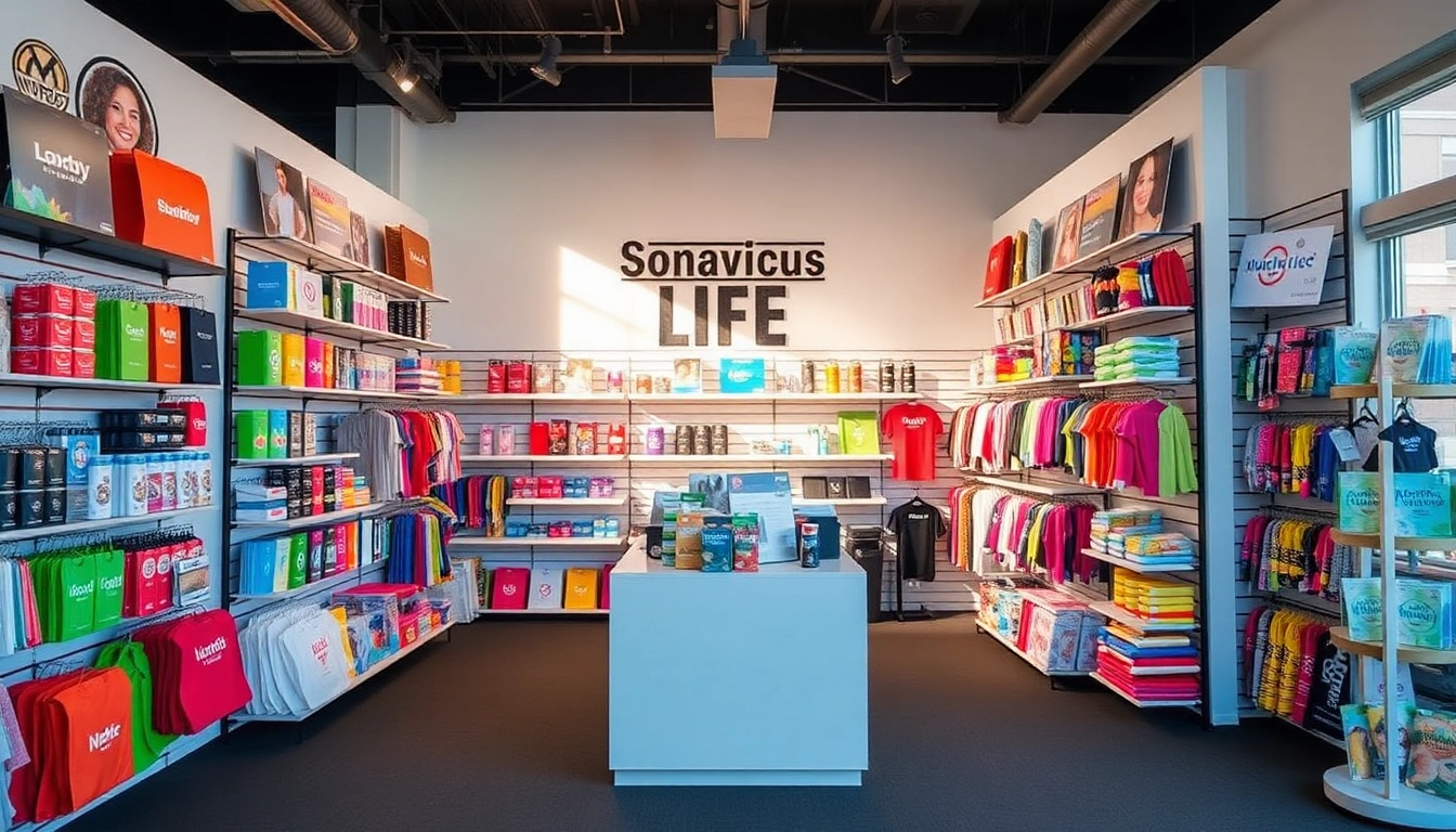 Visual of promotional products in Louisville displayed attractively for business branding and