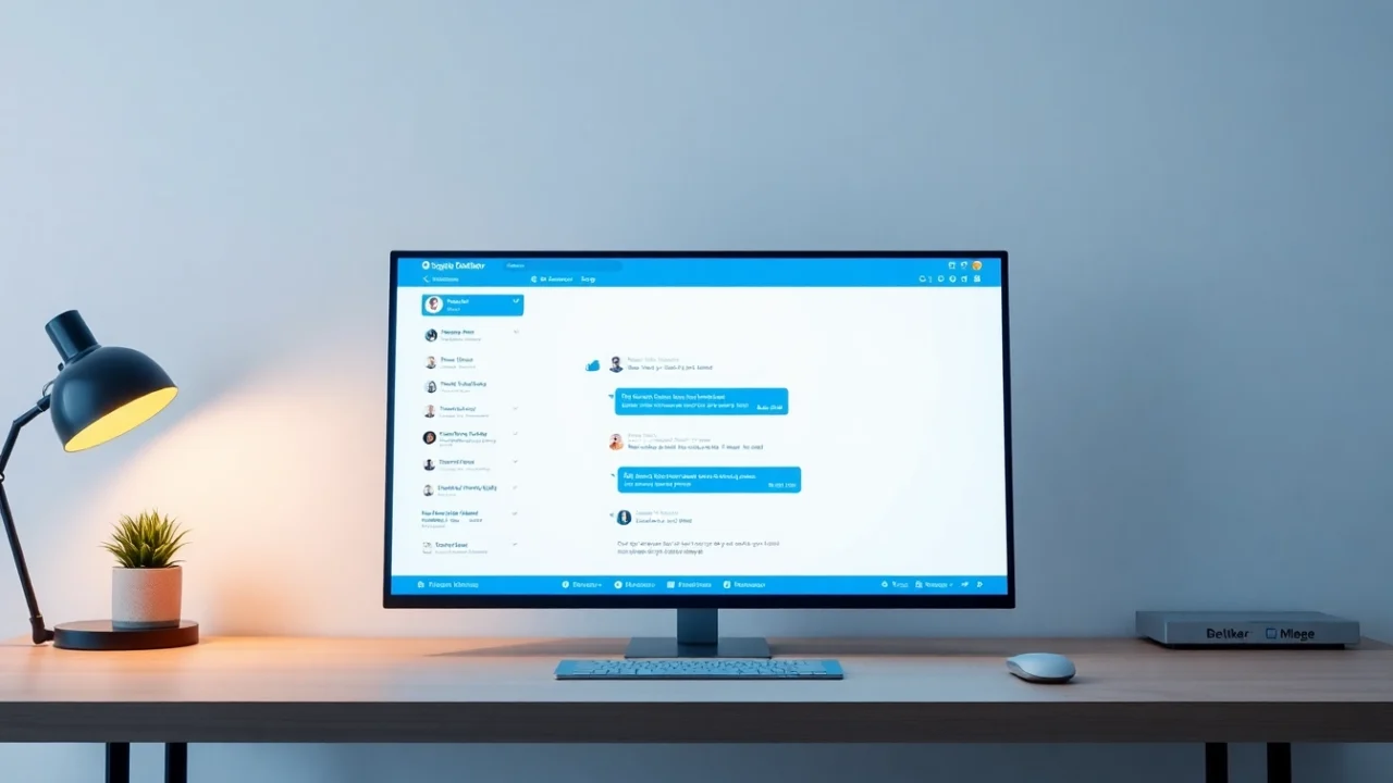 Professional team engaging with an intuitive chat interface for seamless communication and