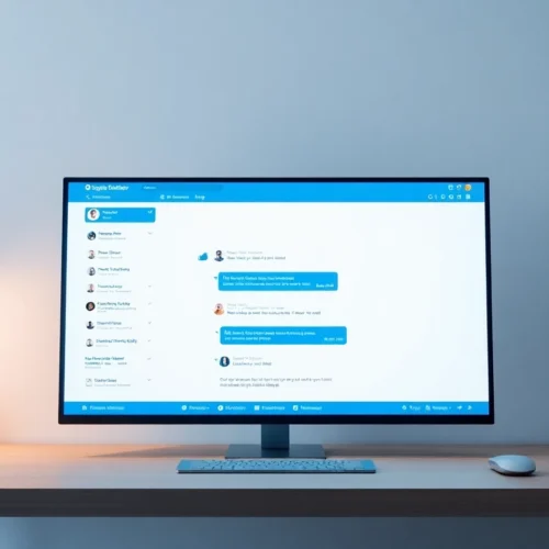 Professional team engaging with an intuitive chat interface for seamless communication and