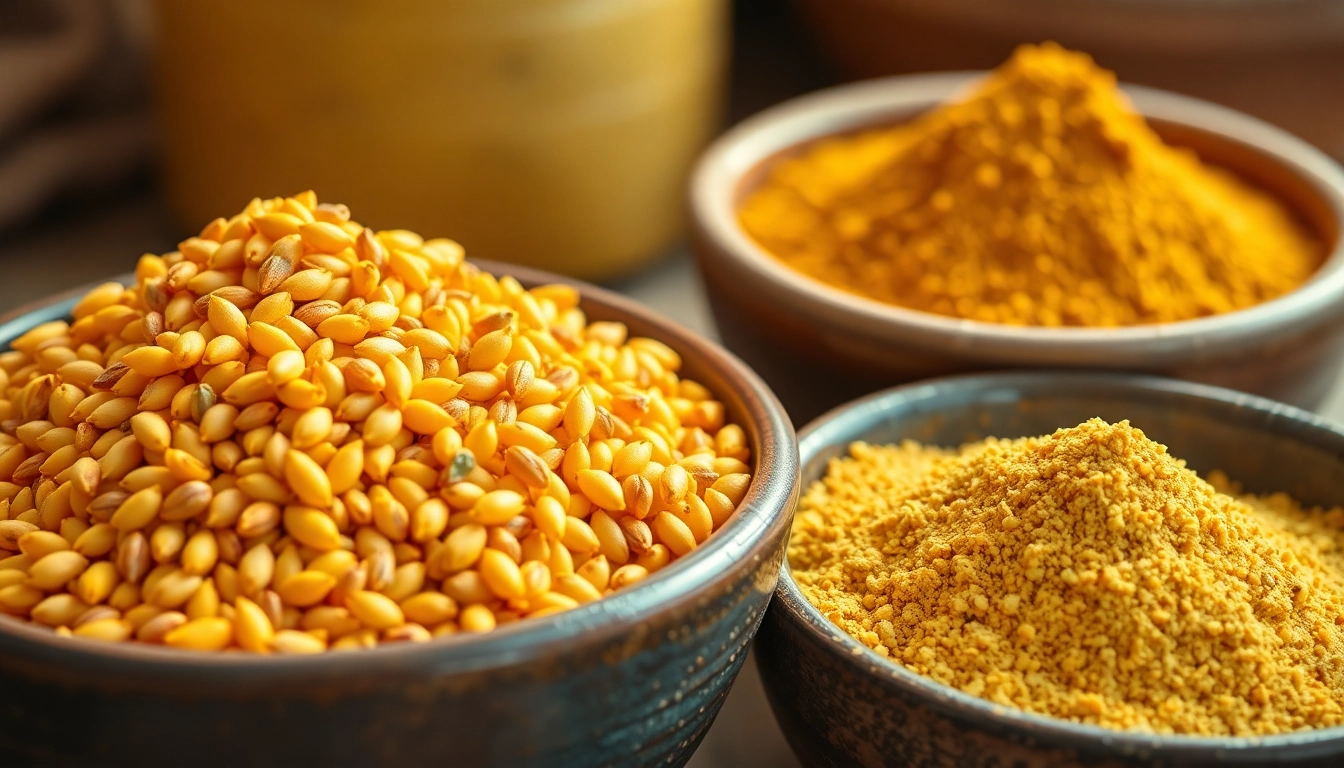 High-quality fenugreek powder in bowls shown with whole seeds, emphasizing purity and freshness