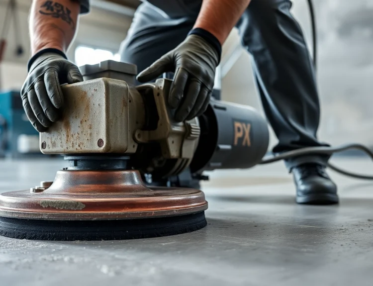 Professional concrete grinding Birmingham service transforming a durable industrial floor with
