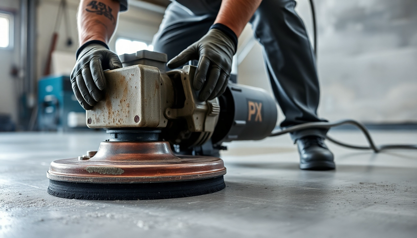 Professional concrete grinding Birmingham service transforming a durable industrial floor with