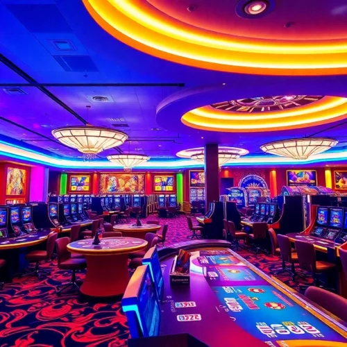Engaging scene of professional live dealers at trusted casino siteleri with vibrant colors and