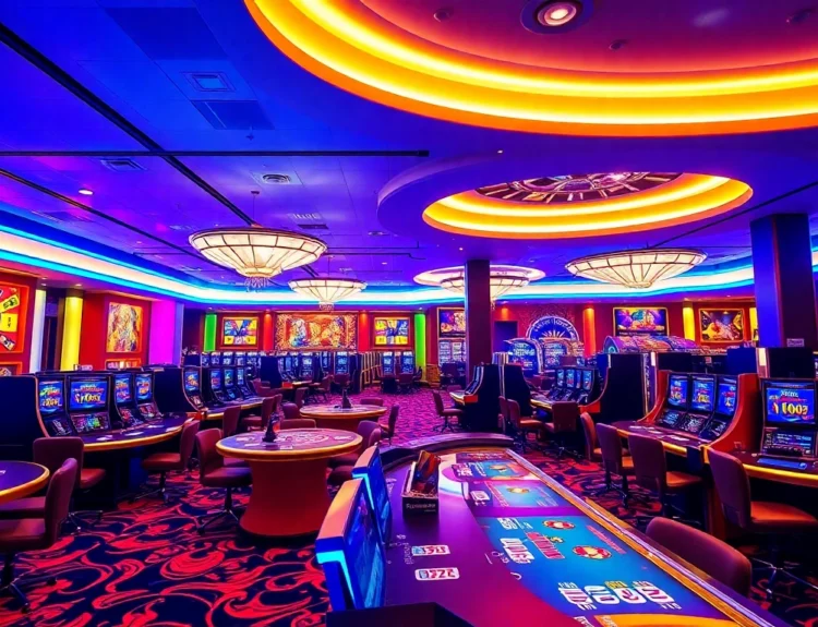 Engaging scene of professional live dealers at trusted casino siteleri with vibrant colors and