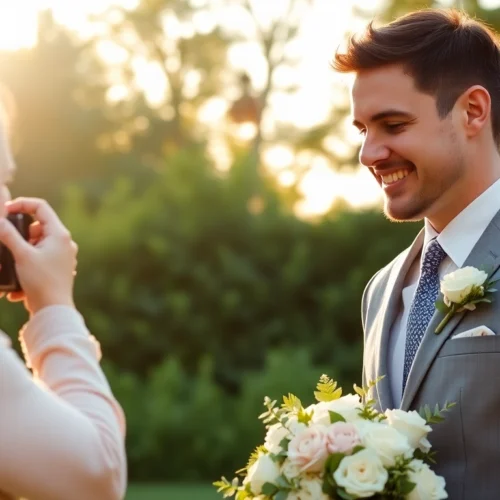 Professional eskuvoi fotos capturing joyful couple during outdoor wedding in natural light for
