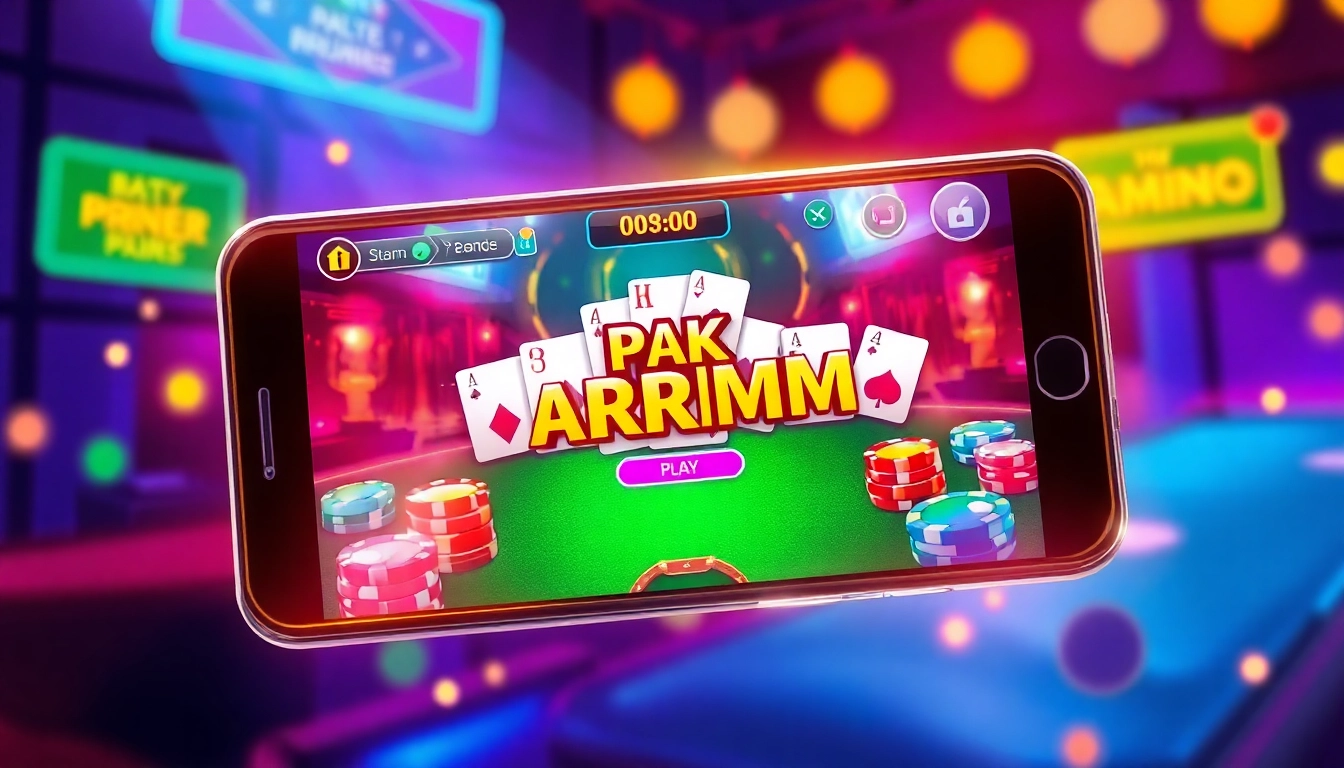 Pakrummy online gaming app on smartphone with colorful cards and betting chips in action